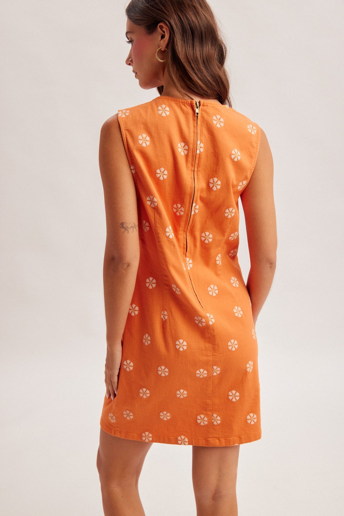 Floral Print Stretchy Twill Mini Dress