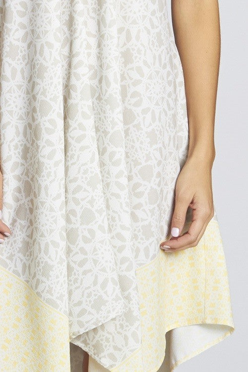 Geo Handkerchief Midi Dress