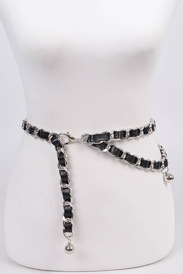 Black Silver Chain Belt