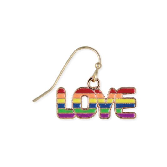 Rainbow Stripe Love Earrings