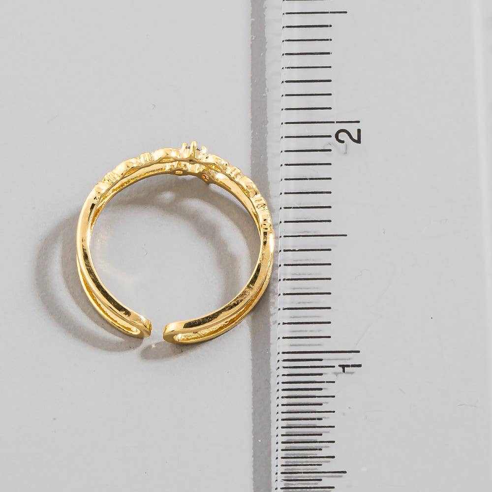 Gold Dipped Cz And Opal Ring
