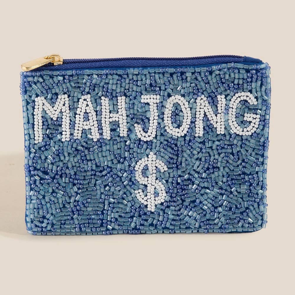 Mahjong Seed Beaded Coin Purse
