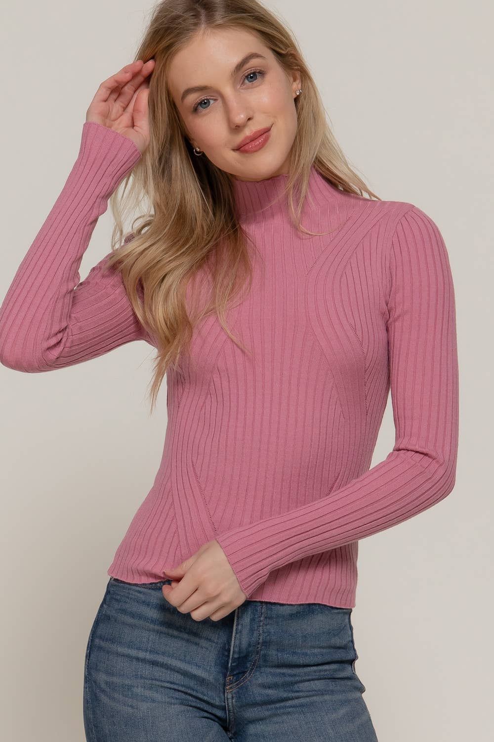 Mock Neck Fitted Turtleneck