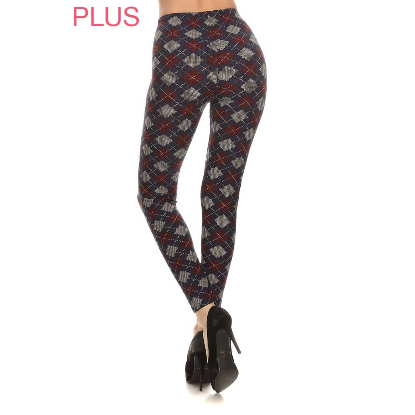 Plus Size Argyle Print Leggings