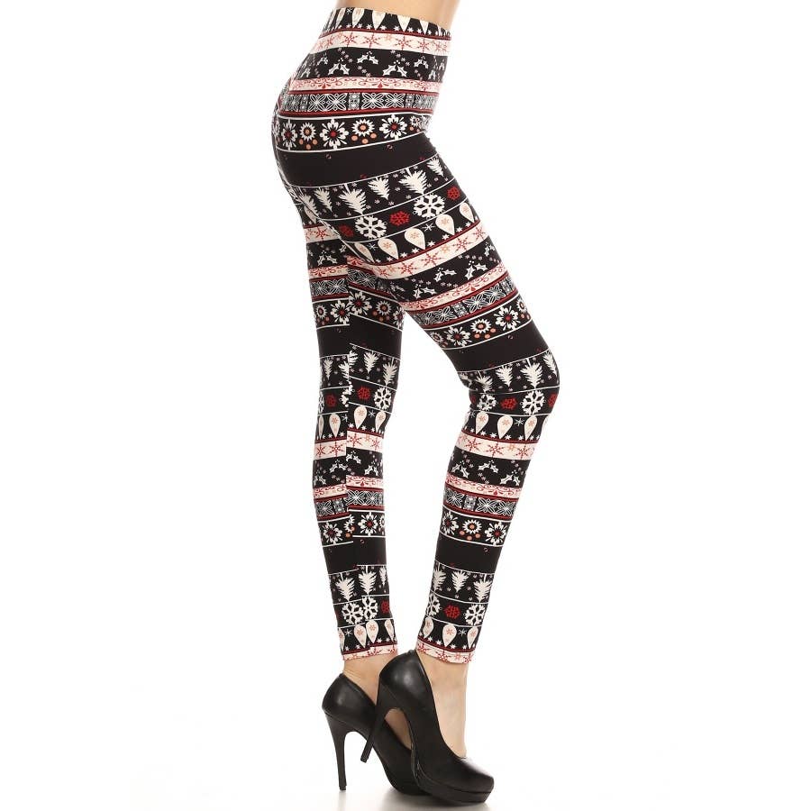 Three Tone Winter Print Leggings