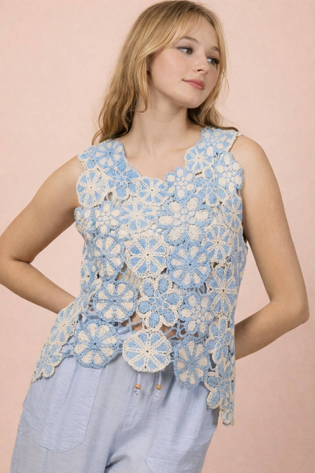 Floral Lace Crochet Top