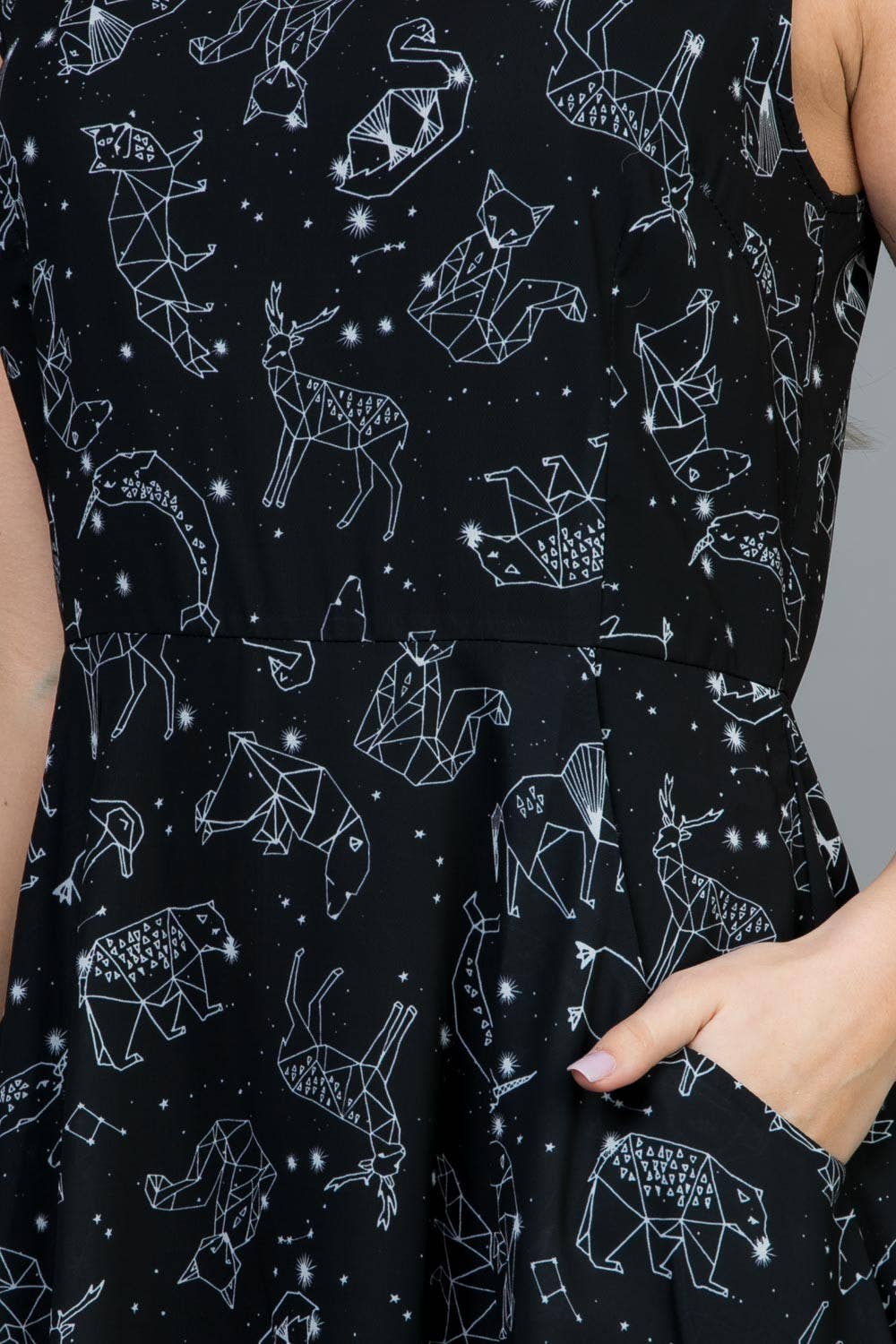 Celestial Animal Print Skater Dress