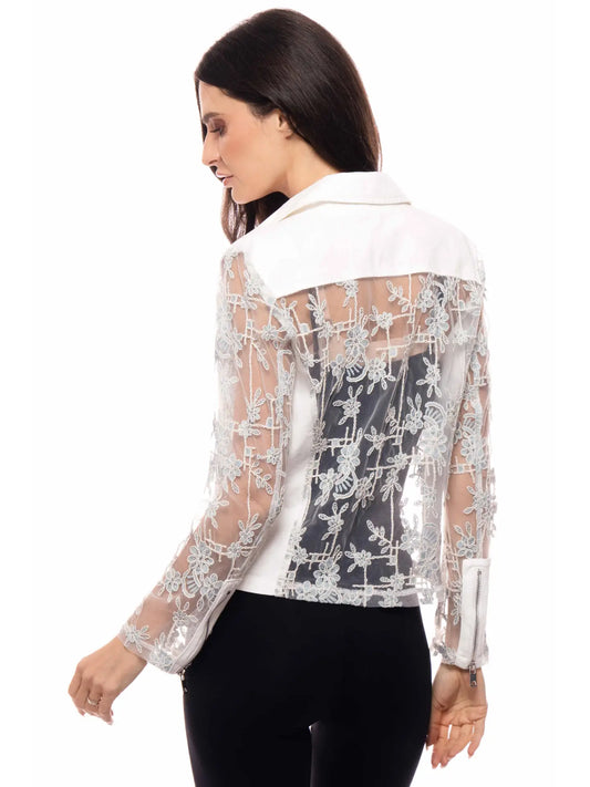 Floral Lace Moto Jacket