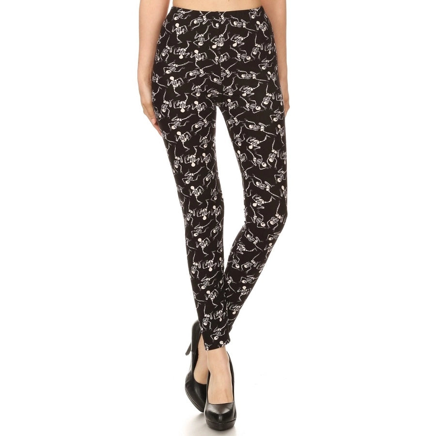 Dancing Skeleton Print Leggings