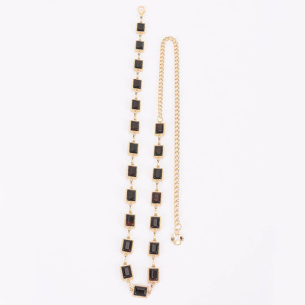 Vintage Stone Metal Chain Belt