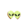 Wooden Alien Stud Earrings