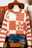 Fall Checkered Daisy Sweater