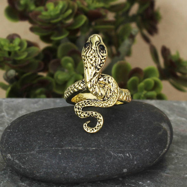 Wrapped Tight Gold Snake Ring