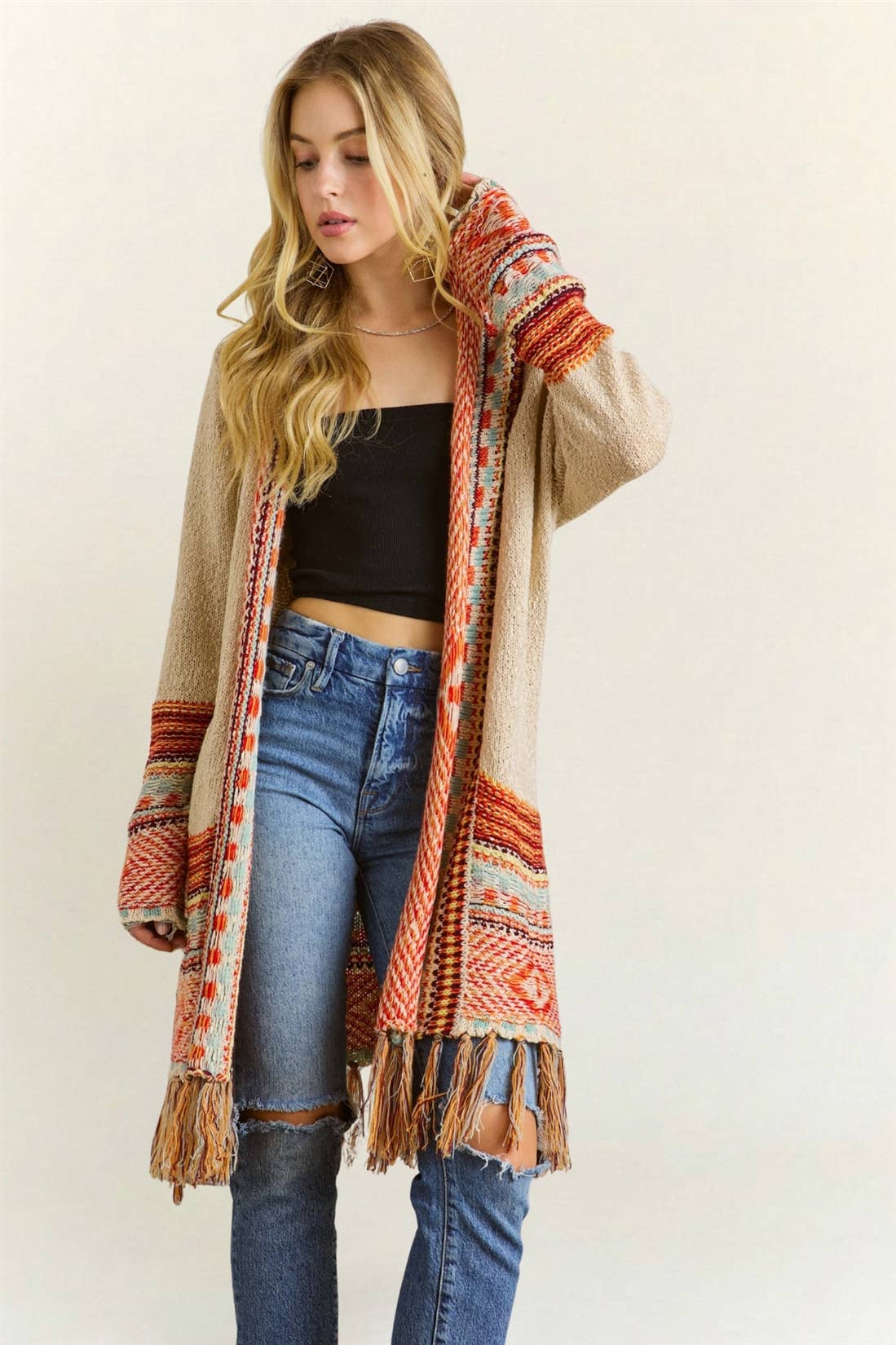 Cozy Boho Fringe Cardigan
