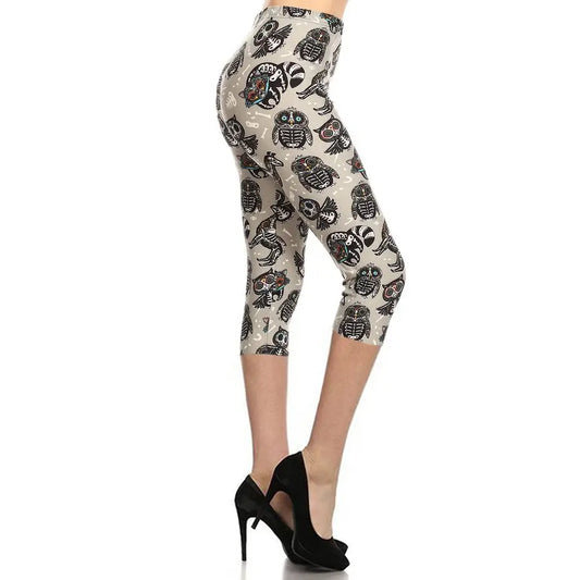 Animal Skeleton Print Leggins- Capri