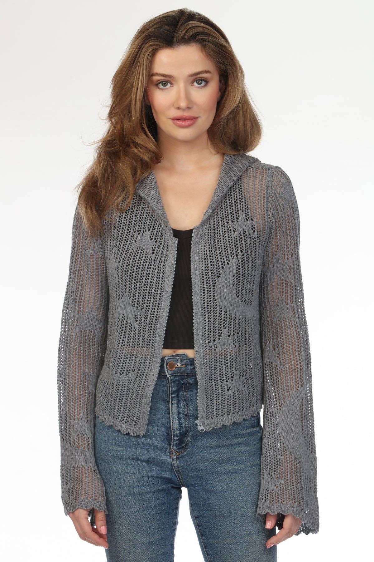 Celestial Cropped Zip Hoodie