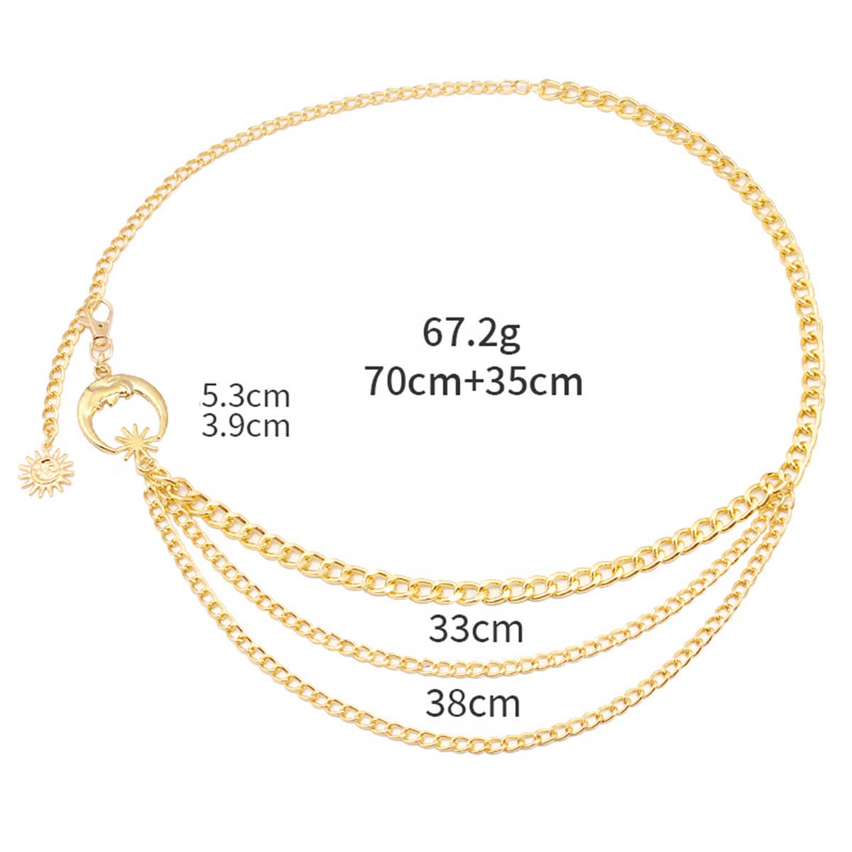 Layered Chain Moon Belt