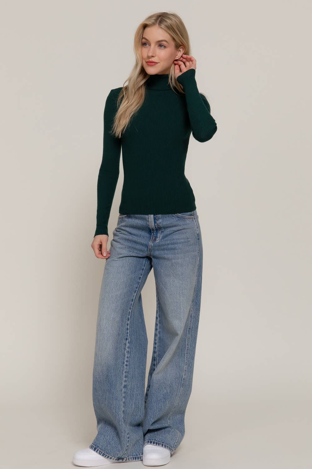 Long Sleeve Ribbed Turtle Neck