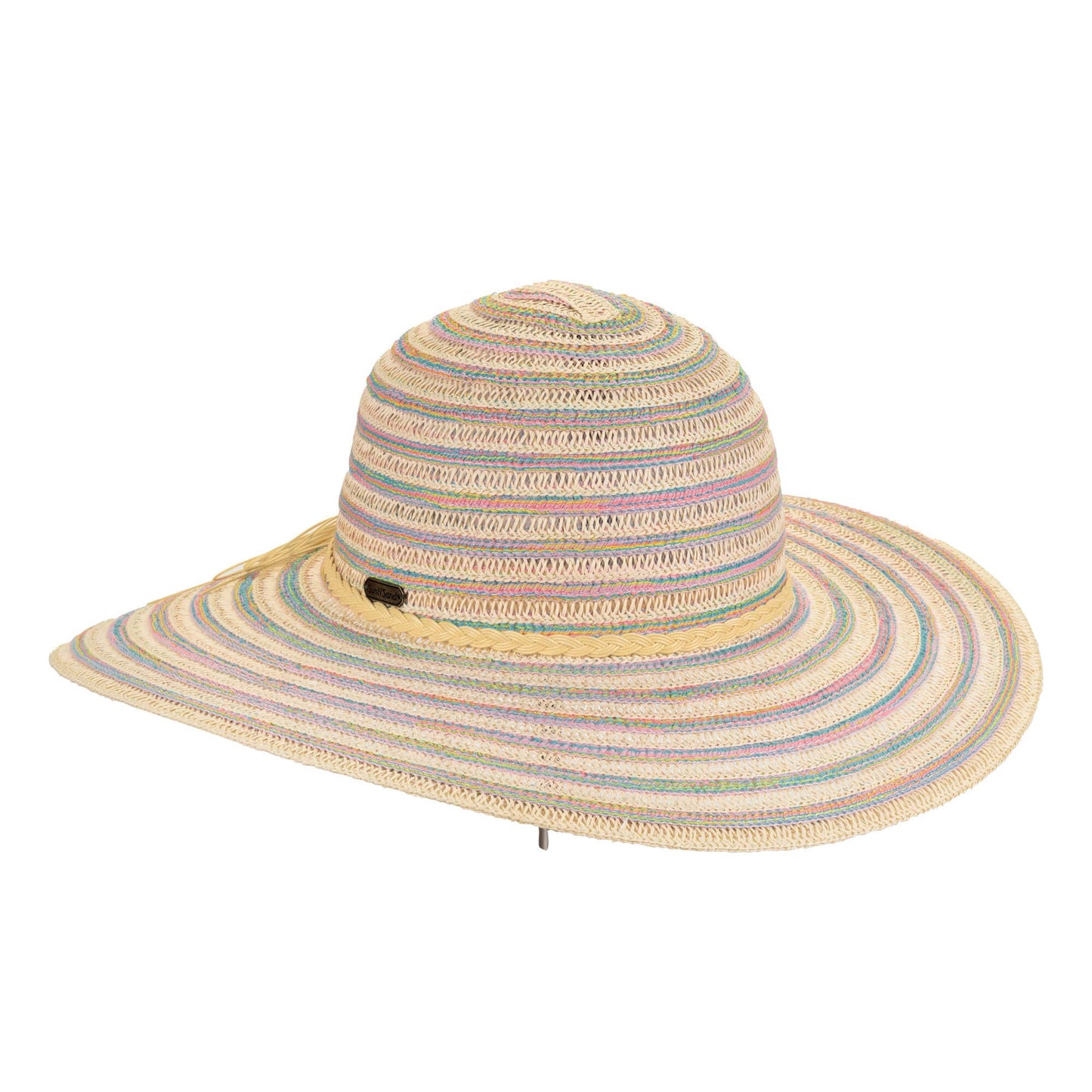 Multicolor Paper Braid Floppy Hat