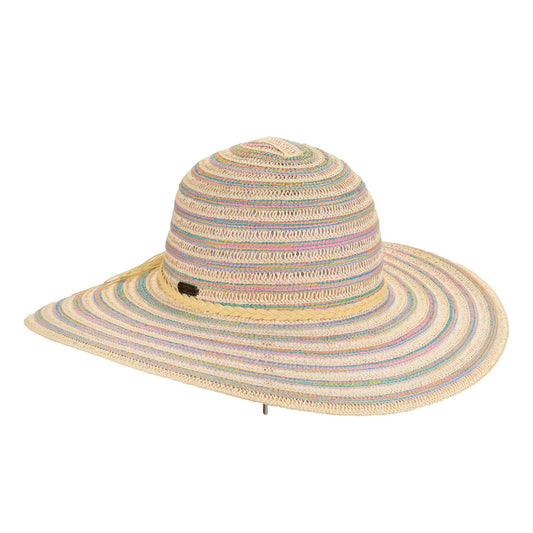 Multicolor Paper Braid Floppy Hat