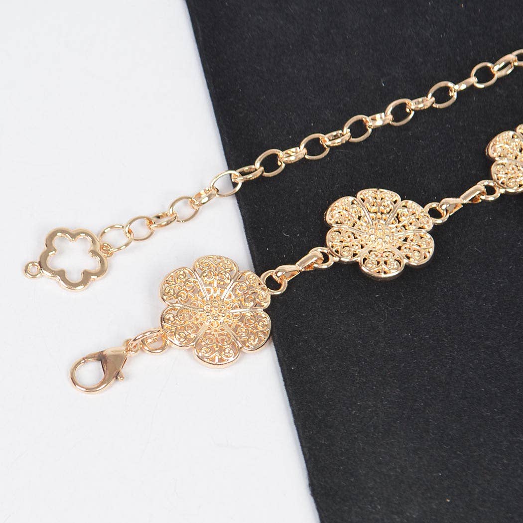 Metal Flower Chain Belt