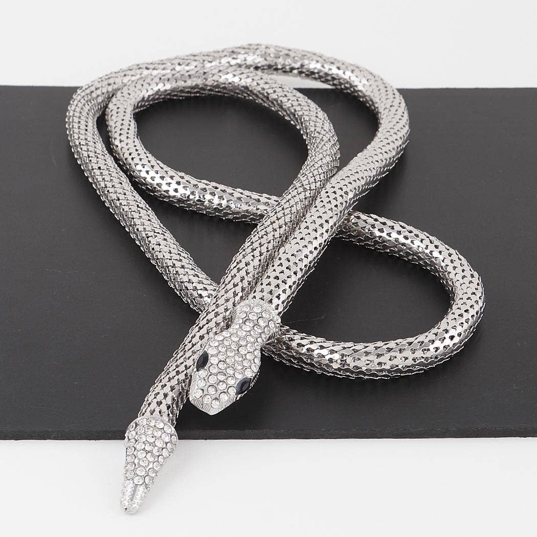 Jeweled Snake Wrap Necklace