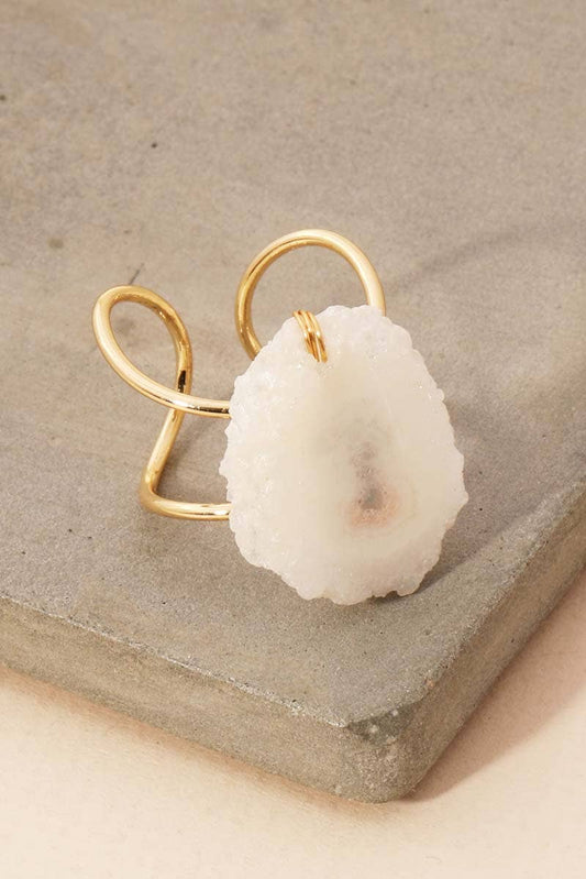 Natural Freeform Druzy Stone Ring