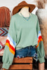 Rainbow Striped Sleeve Sweatshirt