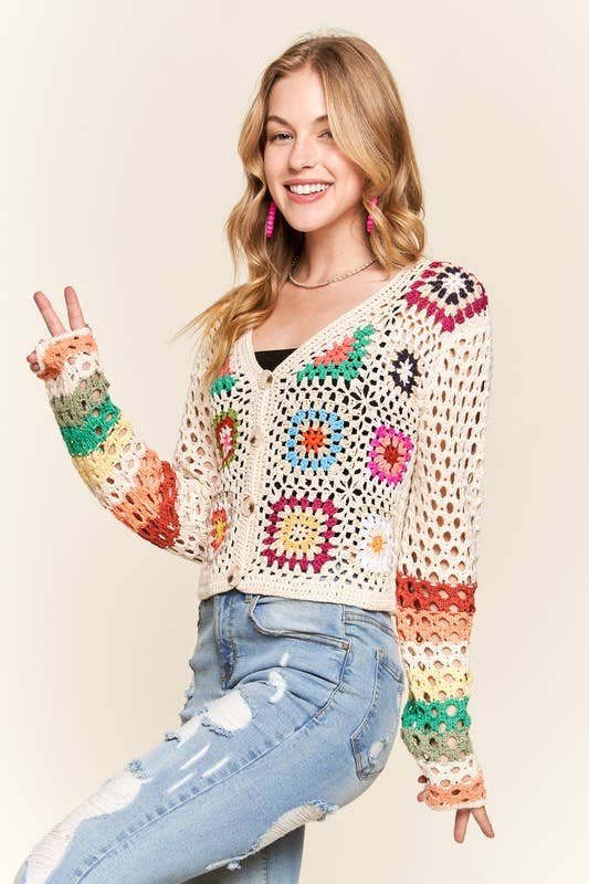 Crochet Knit Cardigan