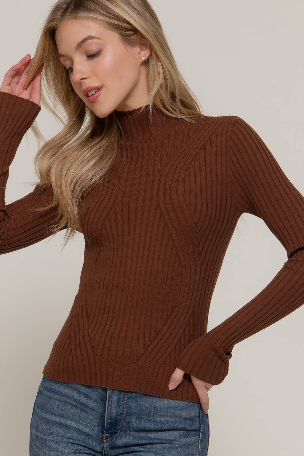 Mock Neck Fitted Turtleneck