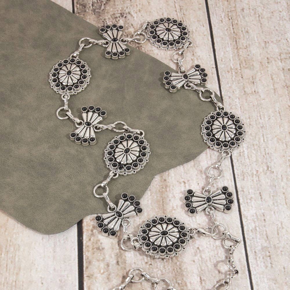 Stone Daisy Concho Chain Belt