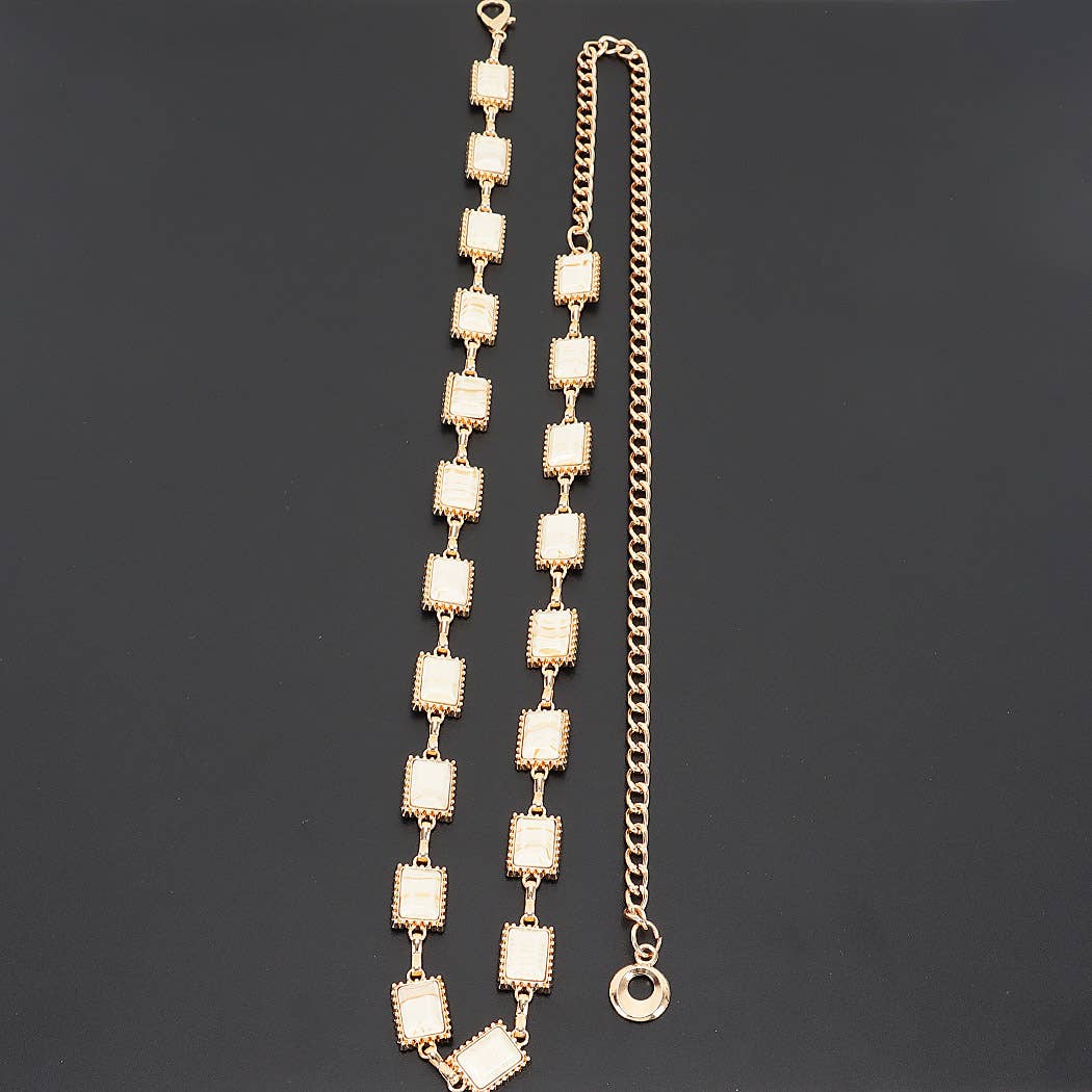 Vintage Stone Metal Chain Belt
