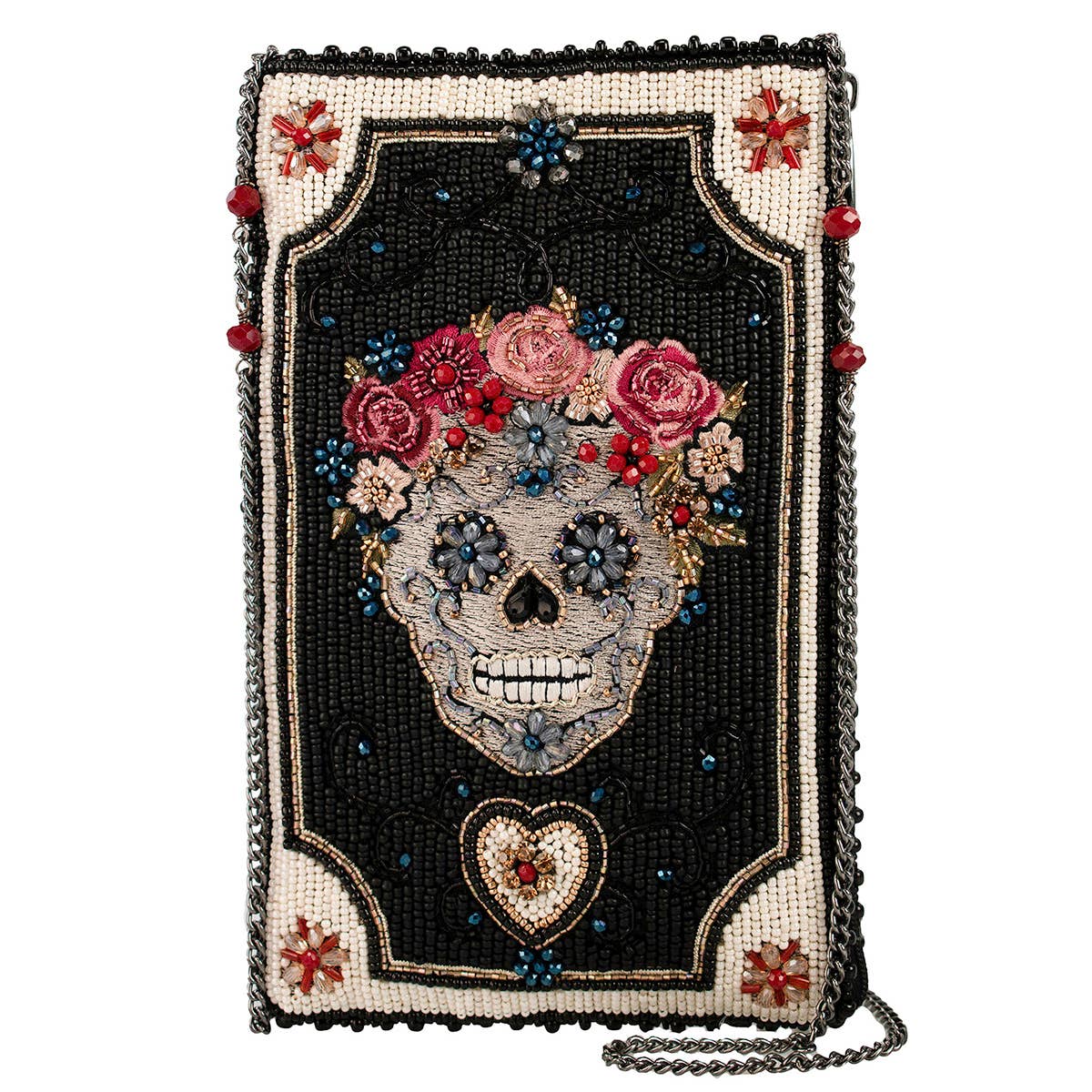 Hand Beaded Sugar Skull Crossbody