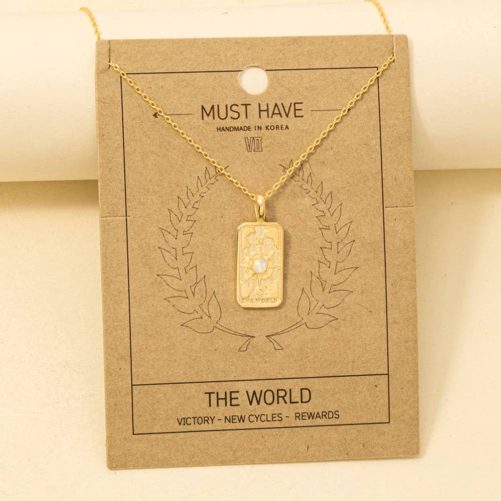 The World Tarot Card Pendant Necklace