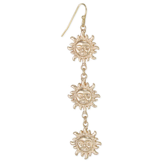 Sunny Day Triple Sun Gold Earrings