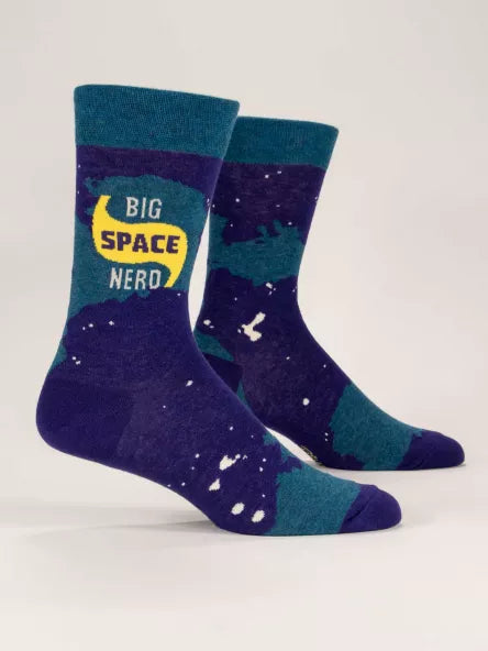 Blue Q Space Nerd Men's Crew Socks