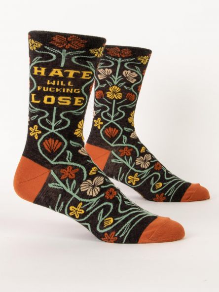 Blue Q Hate Will Lose Men's Socks