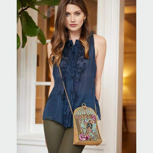 Pretty Parrot Hand Beaded Crossbody
