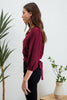 3/4 Sleeve Scalloped Top