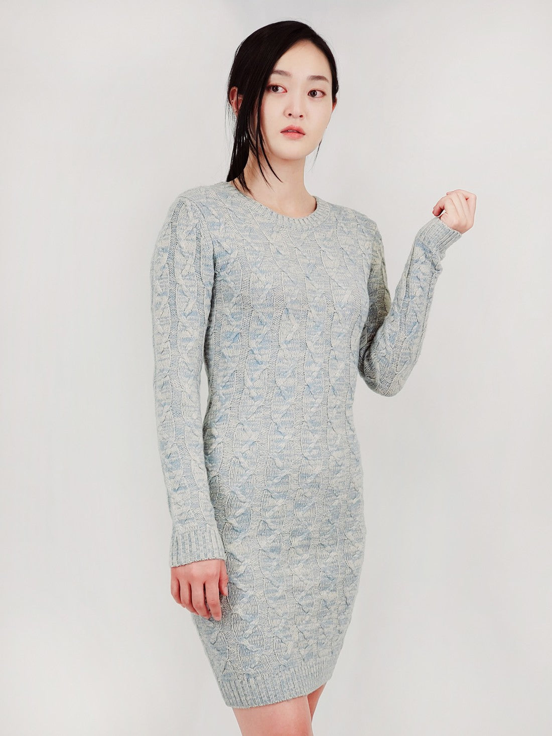 Cable Knit Heather Sweater Dress