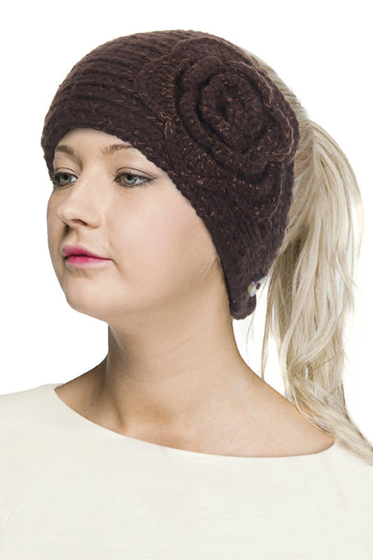 Knitted Flower Headband