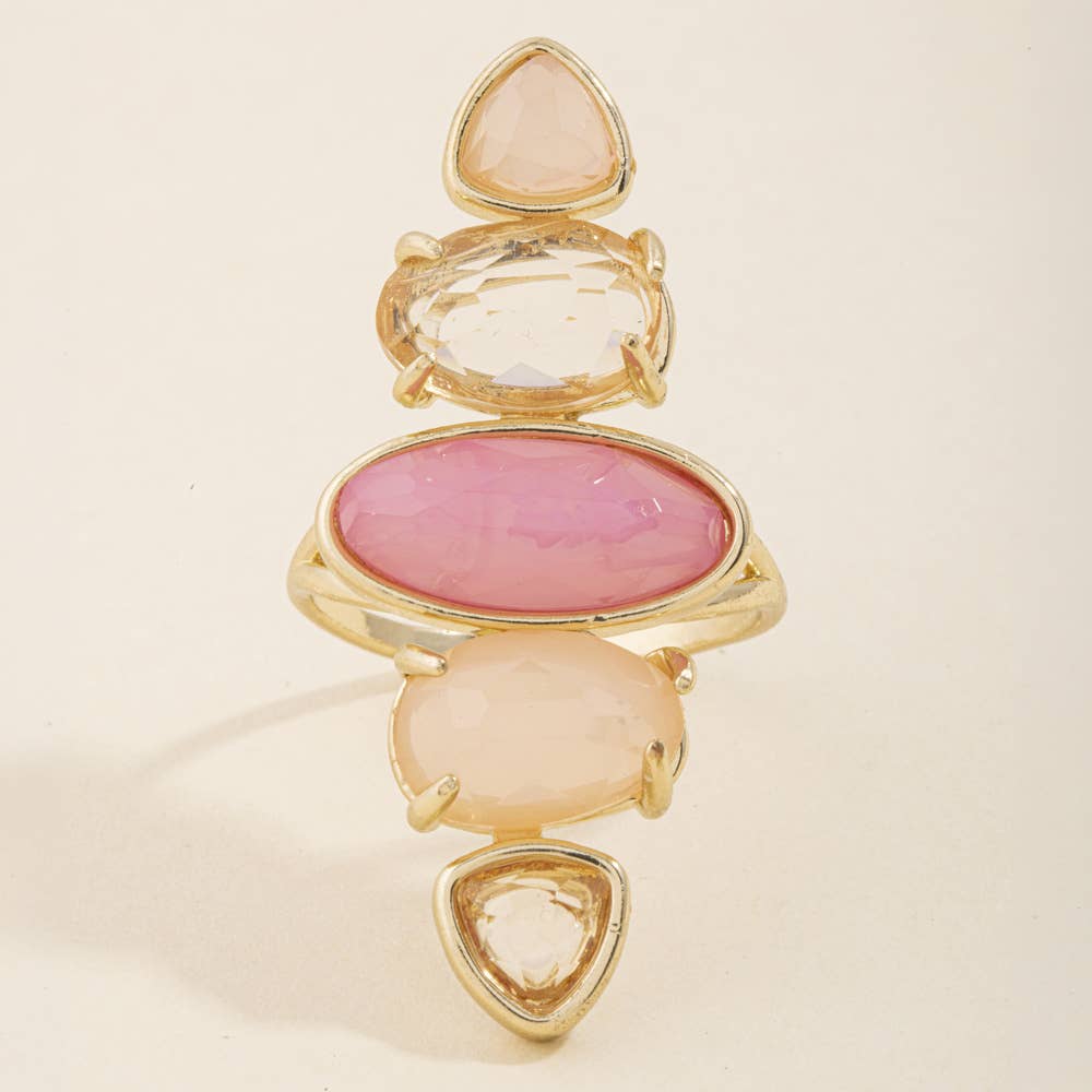 Elongated Five Stone Cocktail Ring