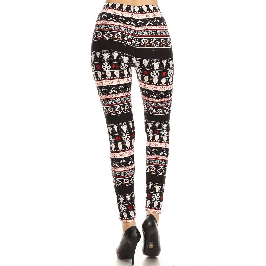 Three Tone Winter Print Leggings