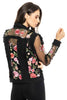 Black Denim Lace Embroidered Jacket