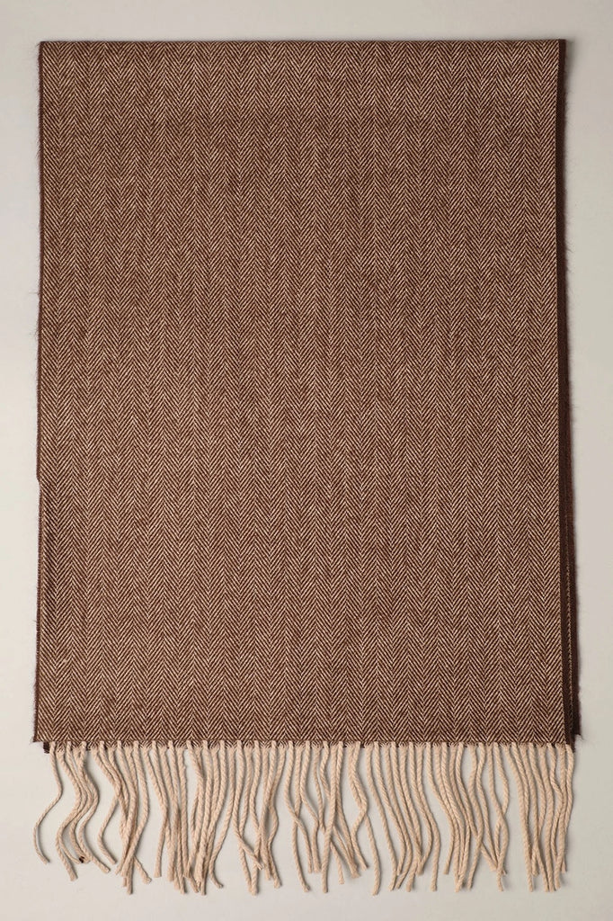 Herringbone Cashmere Feel Scarf