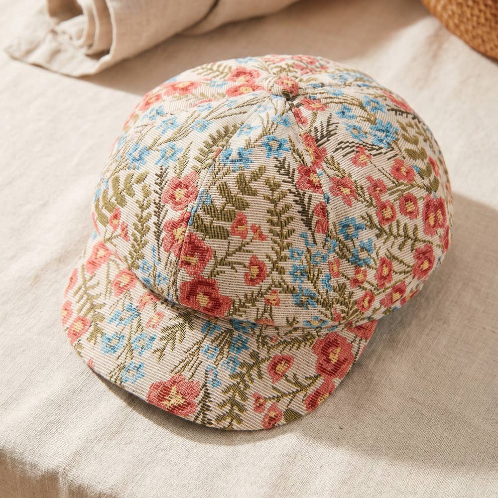 Floral Tapestry Newsboy Cabbie Hat