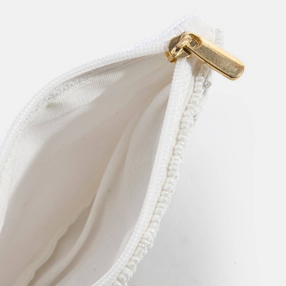 Seed Beaded Rainbow Butterfly Coin Purse