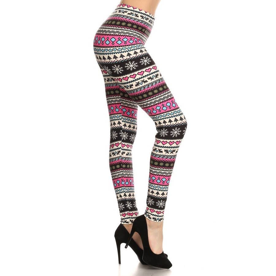 Colorful Winter Print Leggings