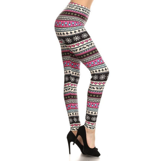Colorful Winter Print Leggings