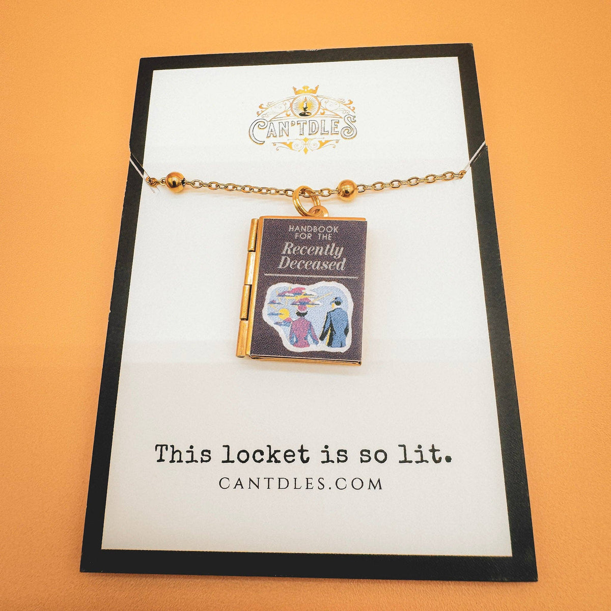 Beetlejuice Handbook Locket Necklace